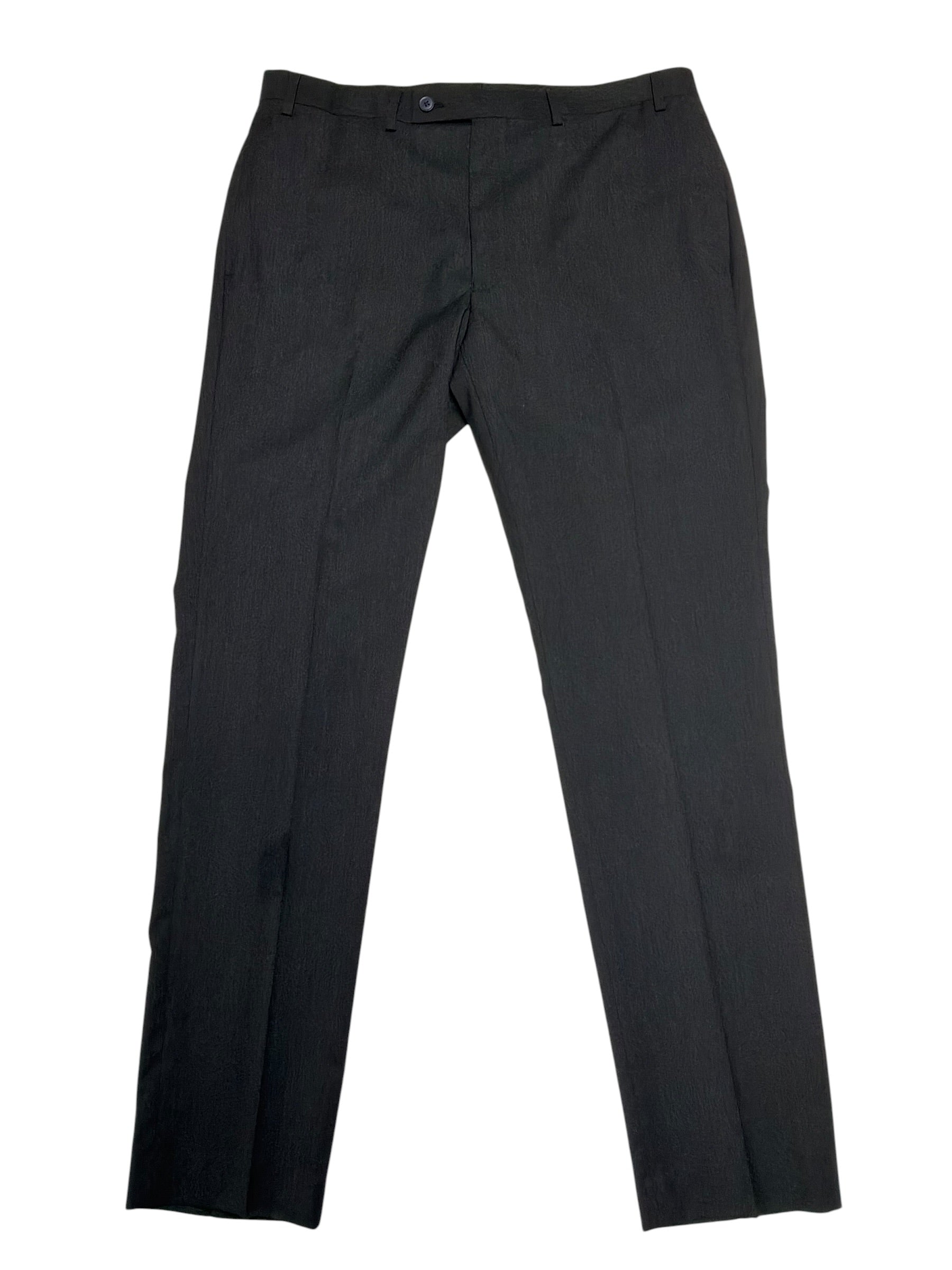 Van Heusen Mens Slim fit Dress Pants 35 / 33 Charcoal Grey Solid