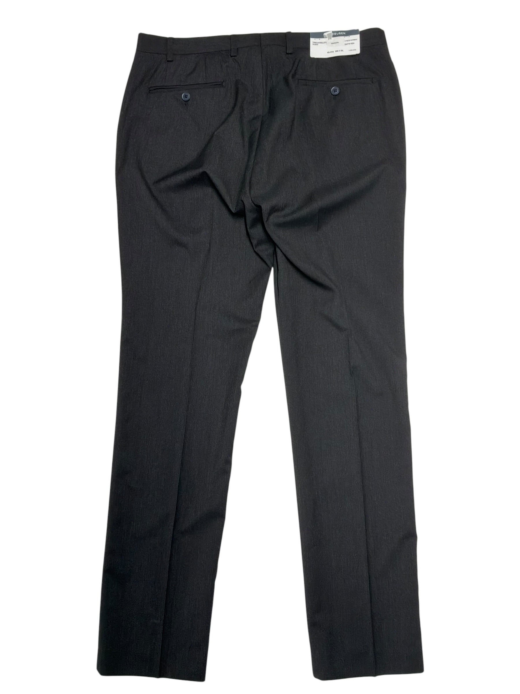 Van Heusen Mens Slim fit Dress Pants 35 / 33 Charcoal Grey Solid