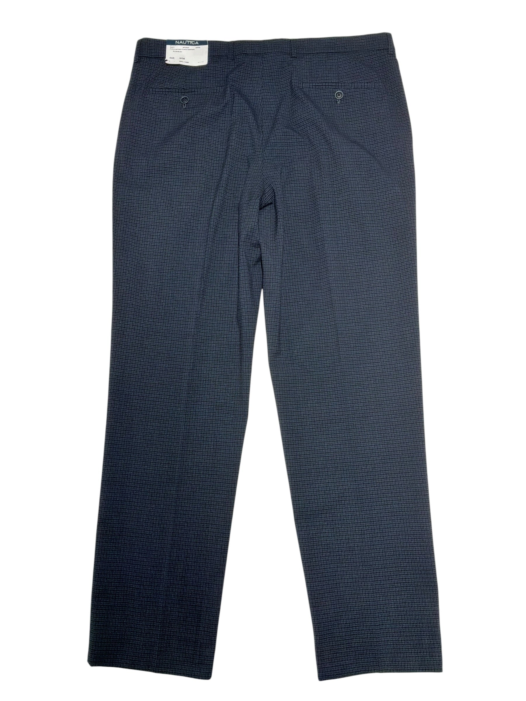 Nautica Mens Modern fit Dress Pants 30 / 32 Navy Blue Plaid