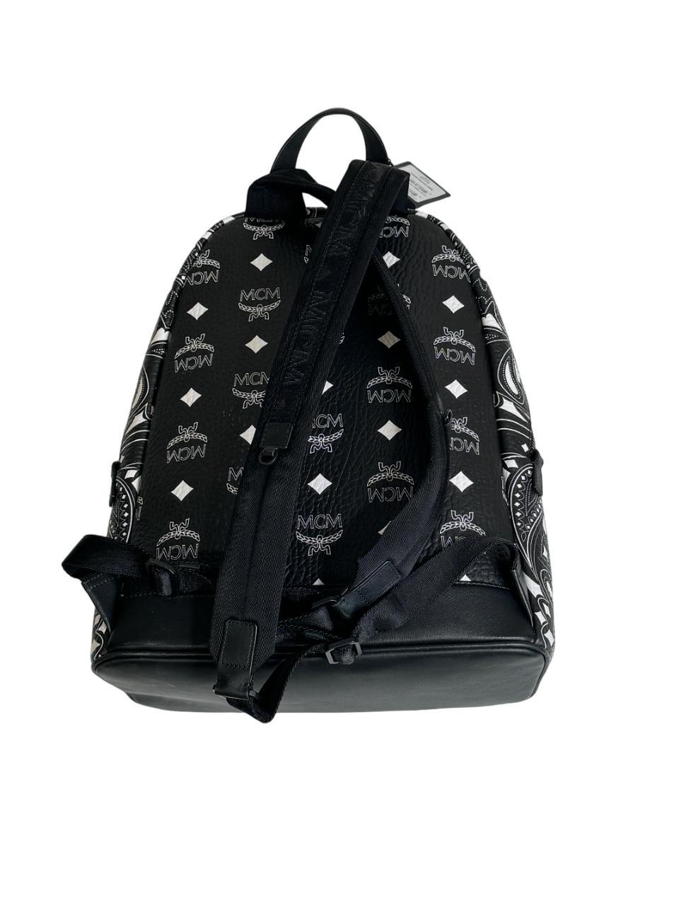 MCM Medium Stark Bandana Visetos Coated Canvas Backpack Black