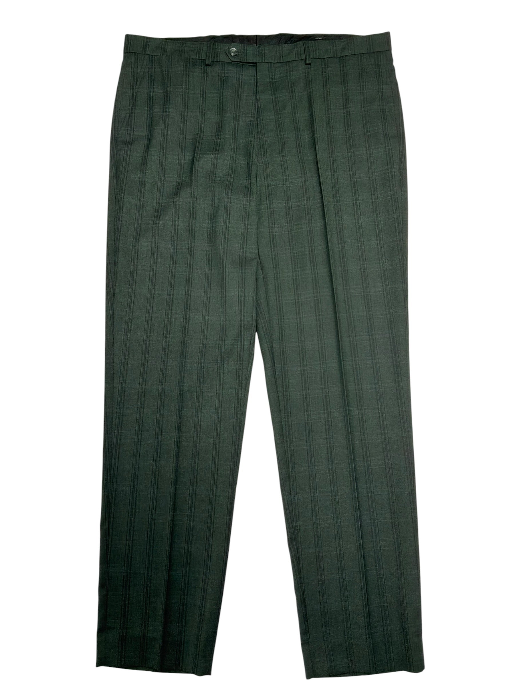 Nautica Mens Modern fit Dress Pants 41 / 34 Dark Green Plaid