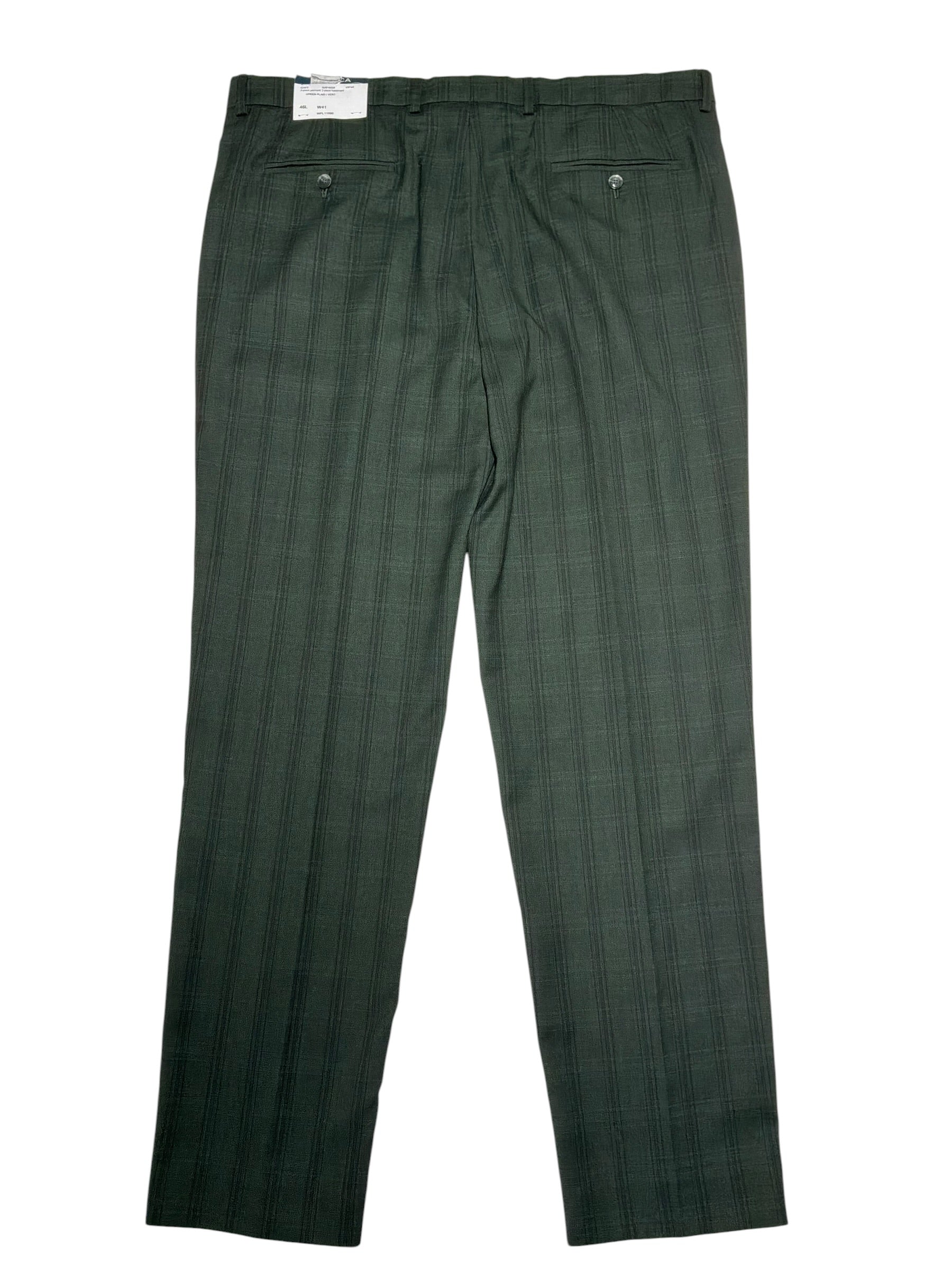 Nautica Mens Modern fit Dress Pants 41 / 34 Dark Green Plaid
