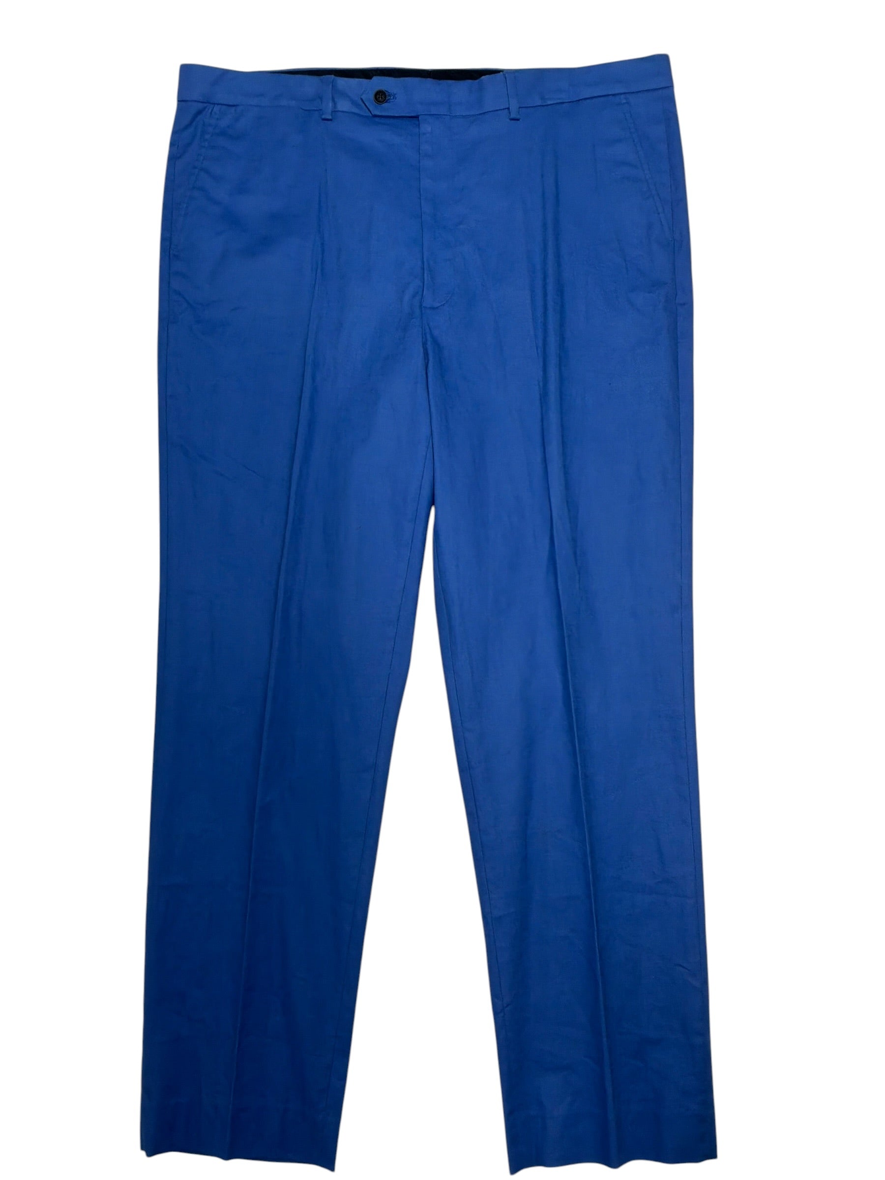 Nautica Mens Modern fit Dress Pants 41 / 34 Blue Linen Blend