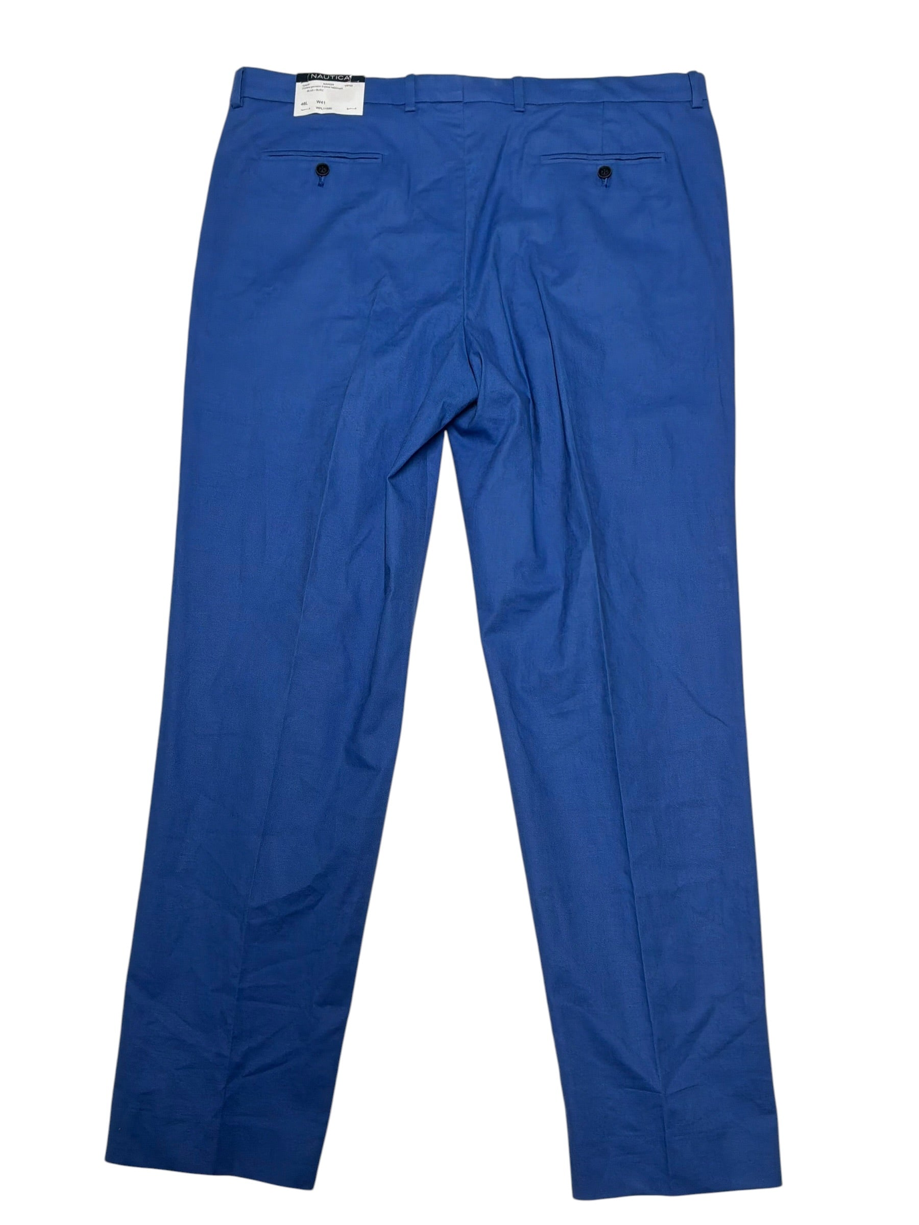 Nautica Mens Modern fit Dress Pants 41 / 34 Blue Linen Blend