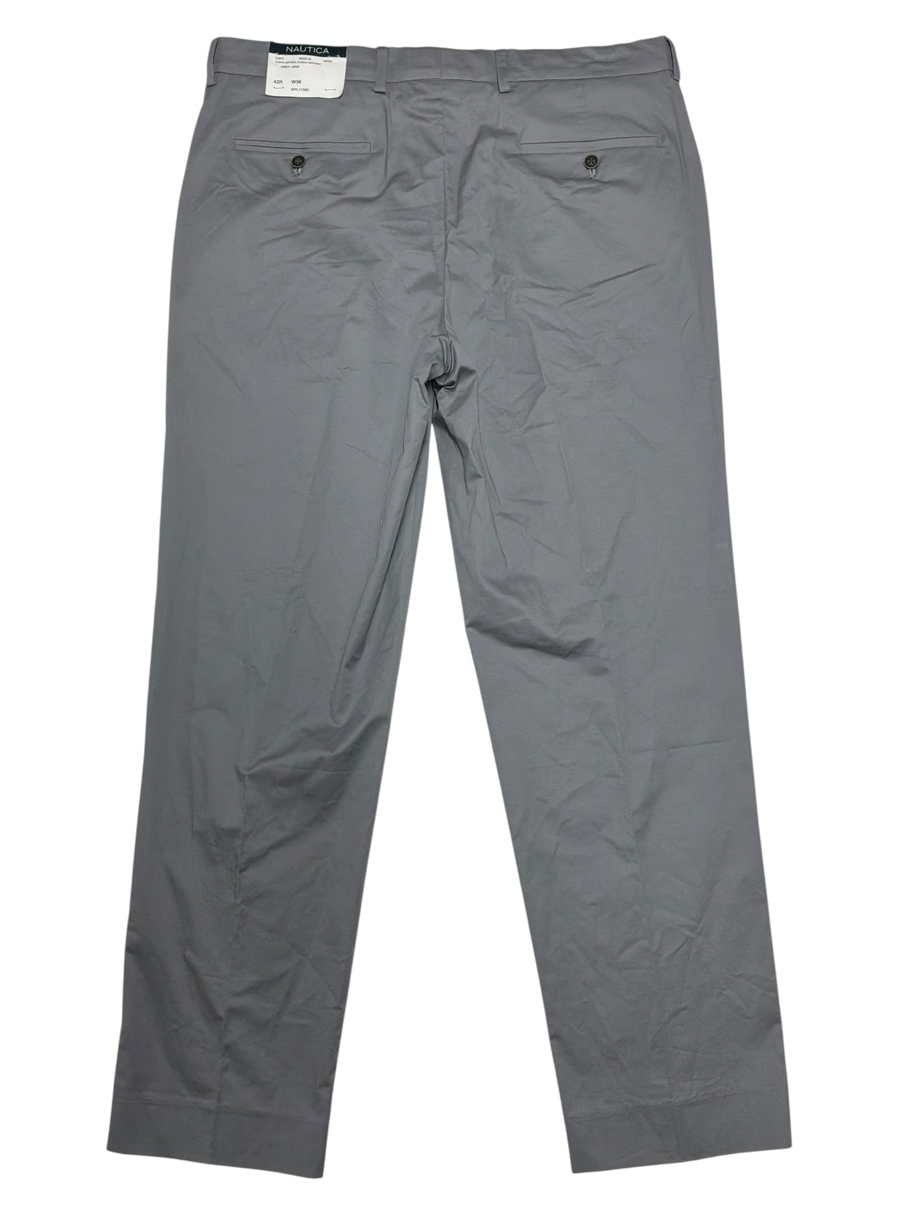 Nautica Mens Modern fit Dress Pants 36 / 32 Grey Cotton Blend