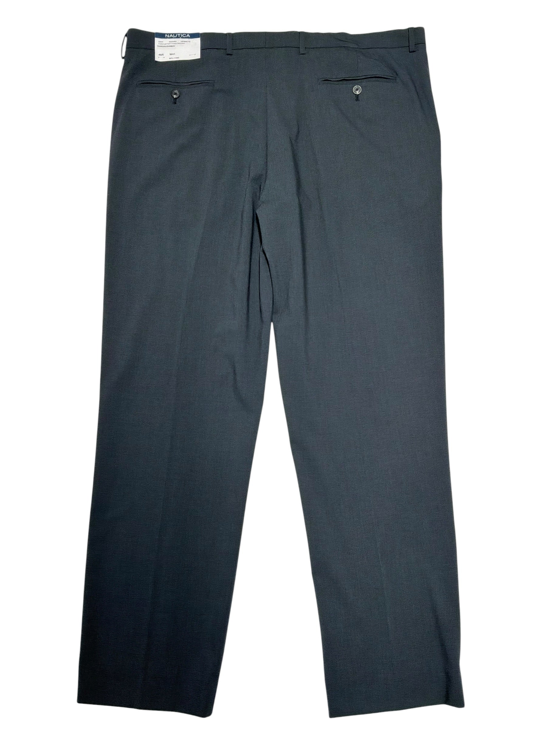 Nautica Mens Modern fit Dress Pants 34 / 32 Charcoal Grey Check