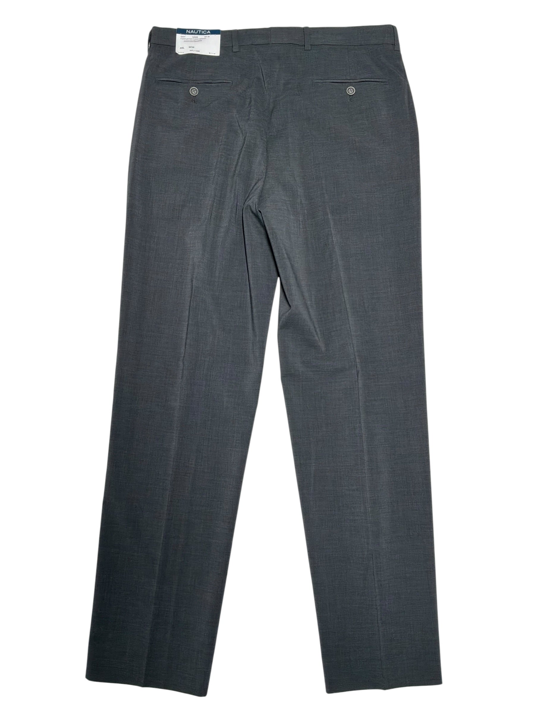 Nautica Mens Modern fit Dress Pants 34 / 34 Charcoal Grey Solid