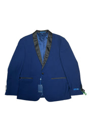 Gino Vitale Mens Slim fit Tuxedo Jacket Blazer 42 S Blue Solid Stretch