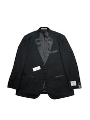 Adam Baker Mens Regular fit 2 Piece Tuxedo Suit 44 R / 38 Waist Black Solid