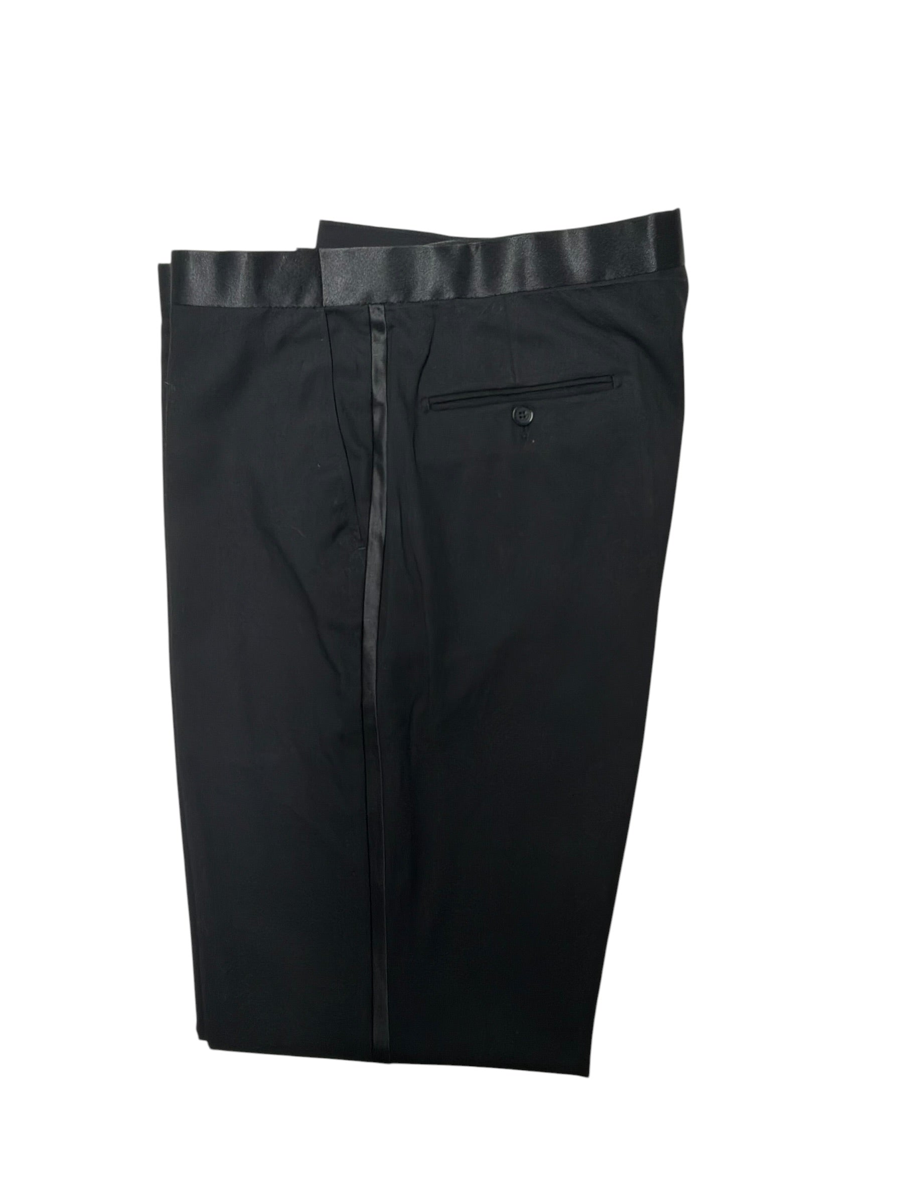 Adam Baker Mens Regular fit 2 Piece Tuxedo Suit 44 R / 38 Waist Black Solid