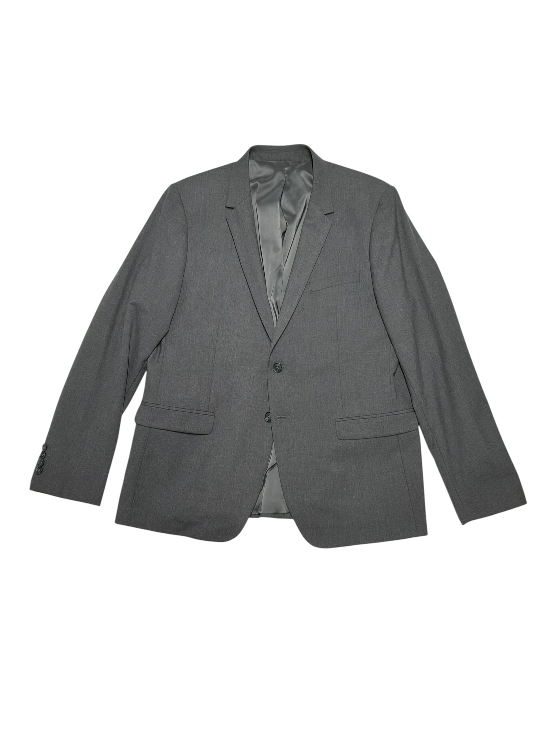 Calvin Klein Mens Slim fit Suit Jacket Blazer XXL  Grey Solid Stretch