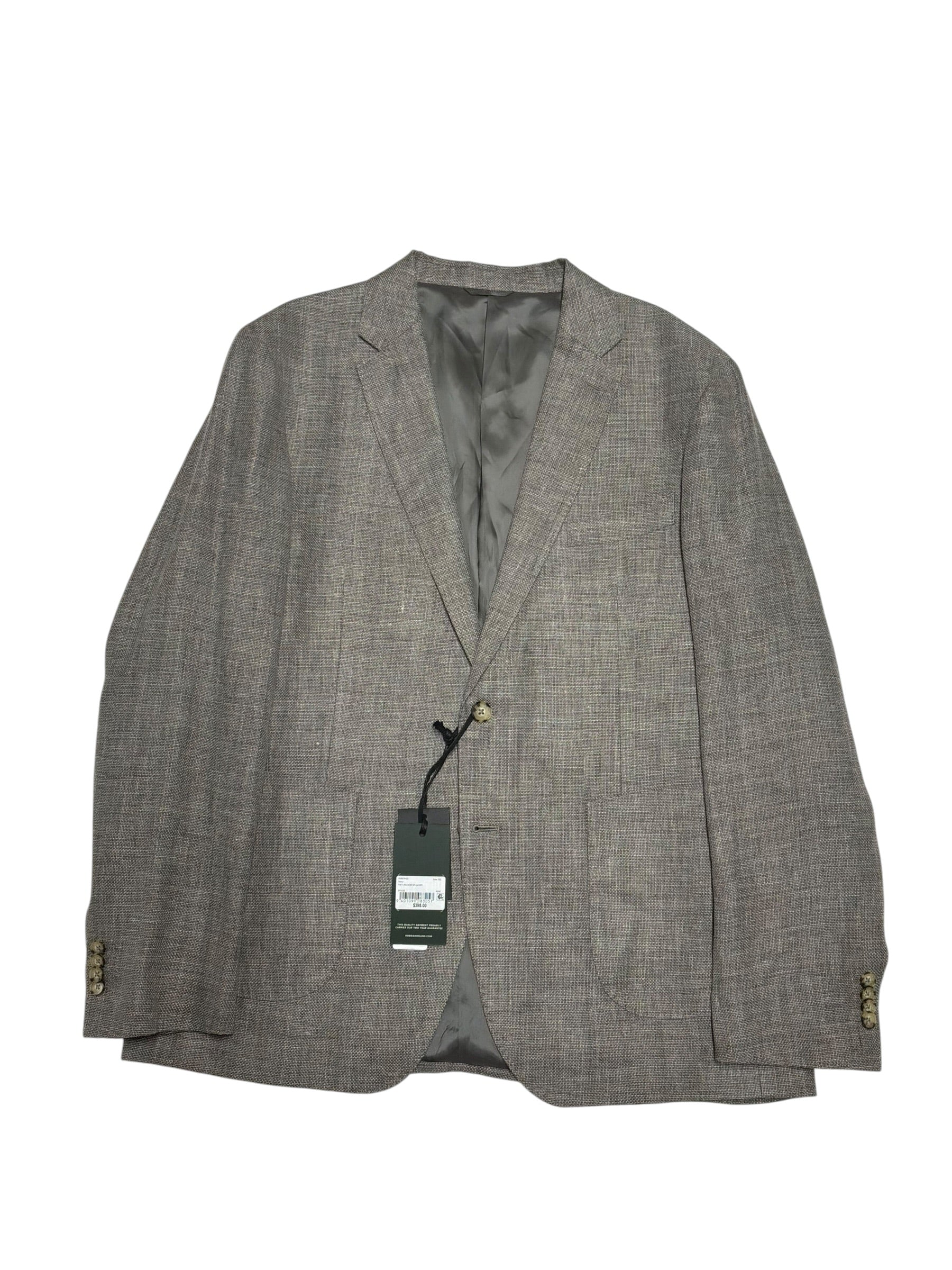 RODD & GUNN Mens Modern fit Sport Coat Blazer XXL  Brown Linen Wool Blend Linen