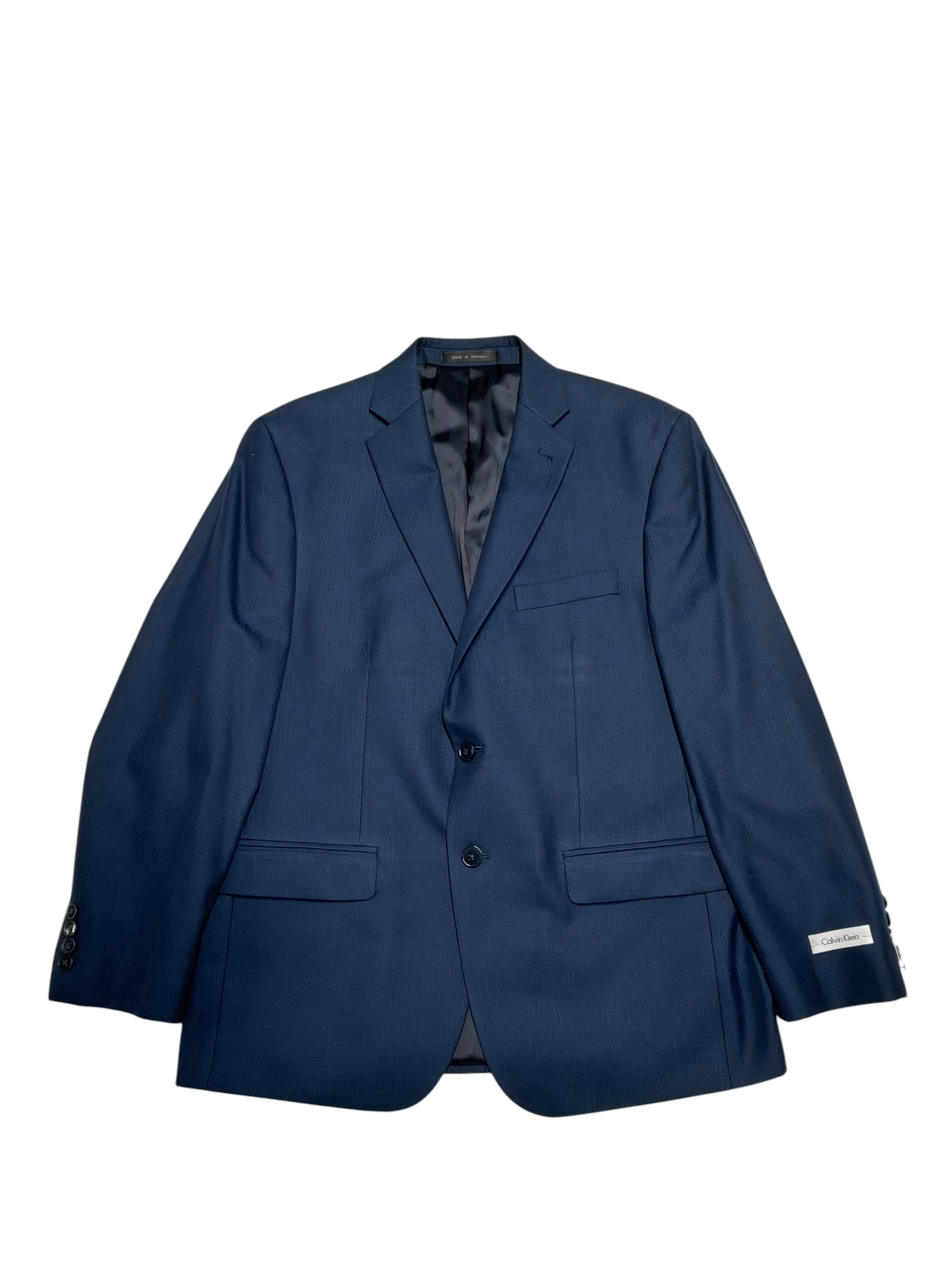 Calvin Klein Mens Slim fit Suit Jacket Blazer 40 S Blue Solid Stretch