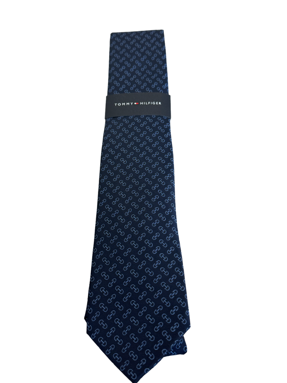 Tommy Hilfiger Mens Horse Bits Graphic Necktie Tie Navy Blue