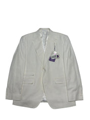 Tayion Collection Mens Regular fit Sport Coat Blazer 40 S White Linen Cotton