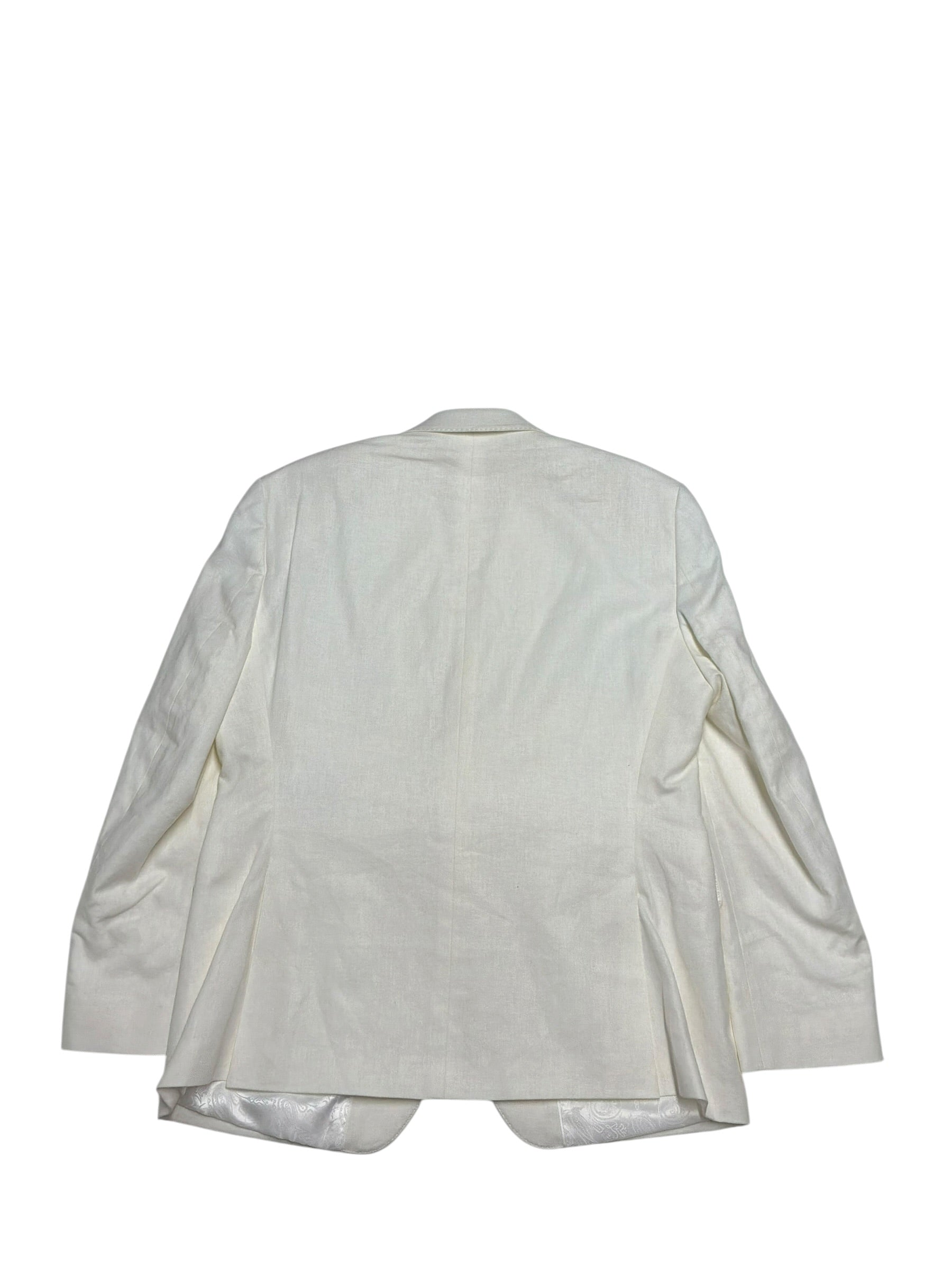 Tayion Collection Mens Regular fit Sport Coat Blazer 40 S White Linen Cotton