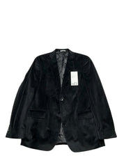 Bar Iii Mens Slim fit Velvet Sport Coat Blazer 46 R Black Solid Stretch