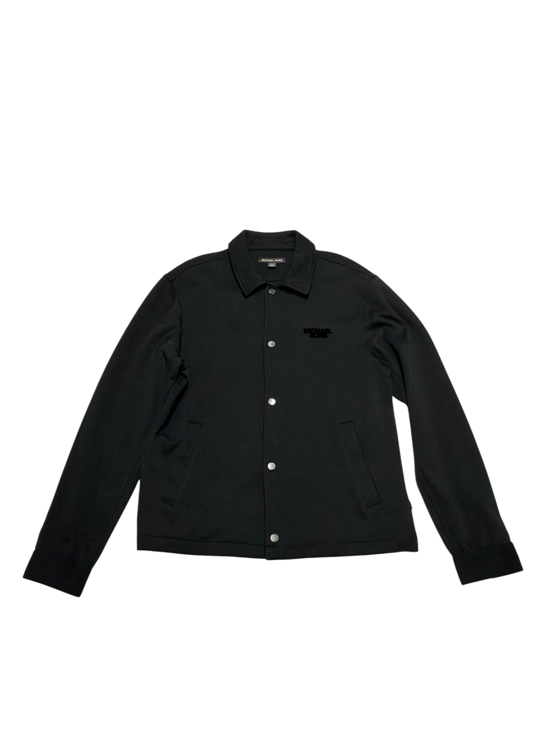 Michael Kors Mens Regular Fit Snap Up Shirt Jacket Coat Small Black Shacket
