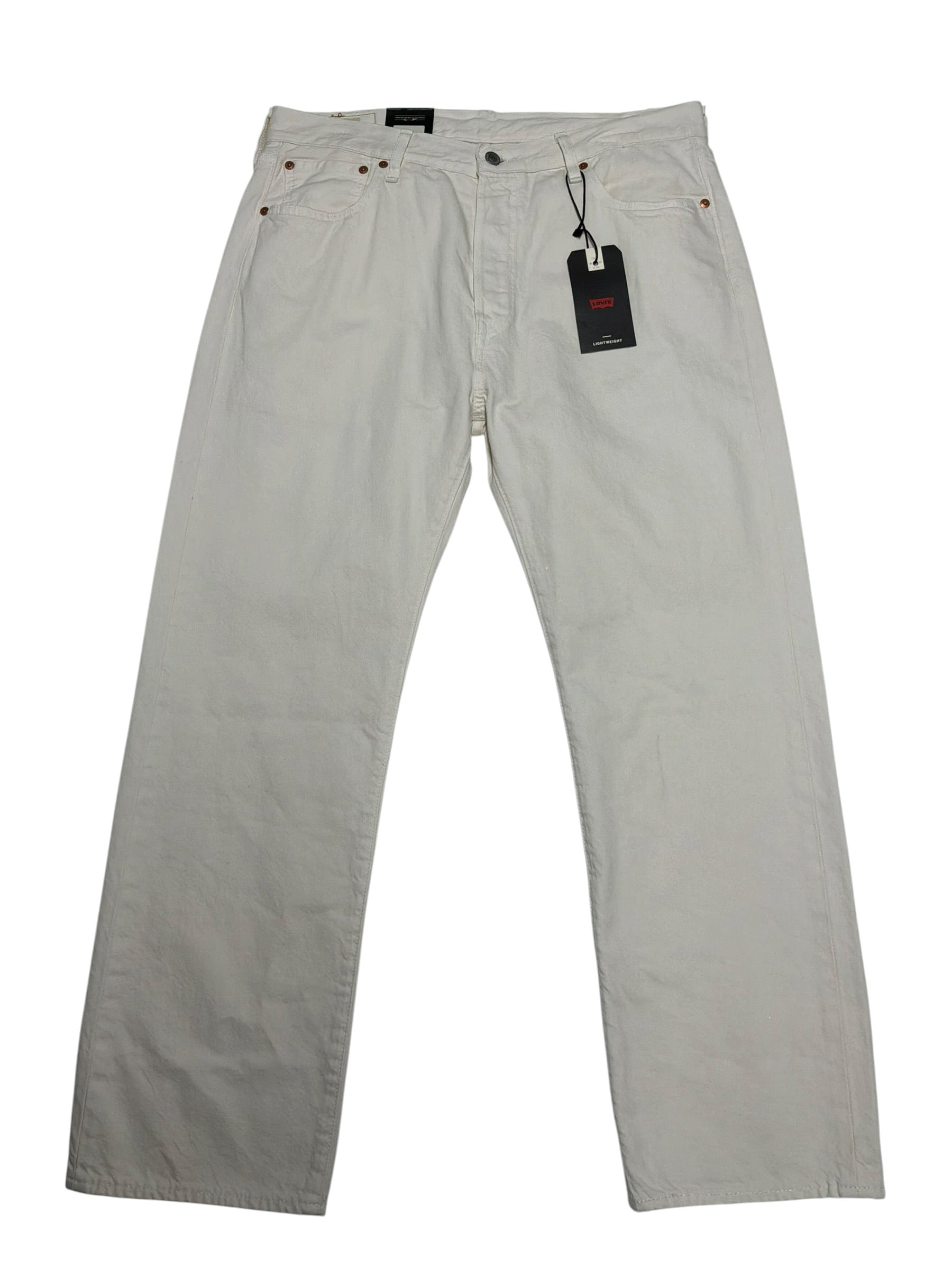 Levis Mens 501 Regular fit Standard Jeans 36 / 30 White