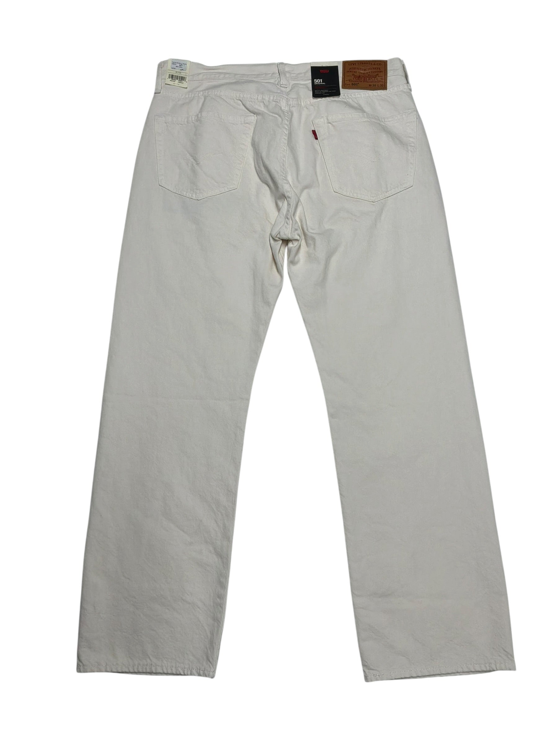 Levis Mens 501 Regular fit Standard Jeans 36 / 30 White
