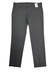 Kenneth Cole Mens Slim fit Dress Pants 36 / 30 Charcoal Grey / Purple Plaid