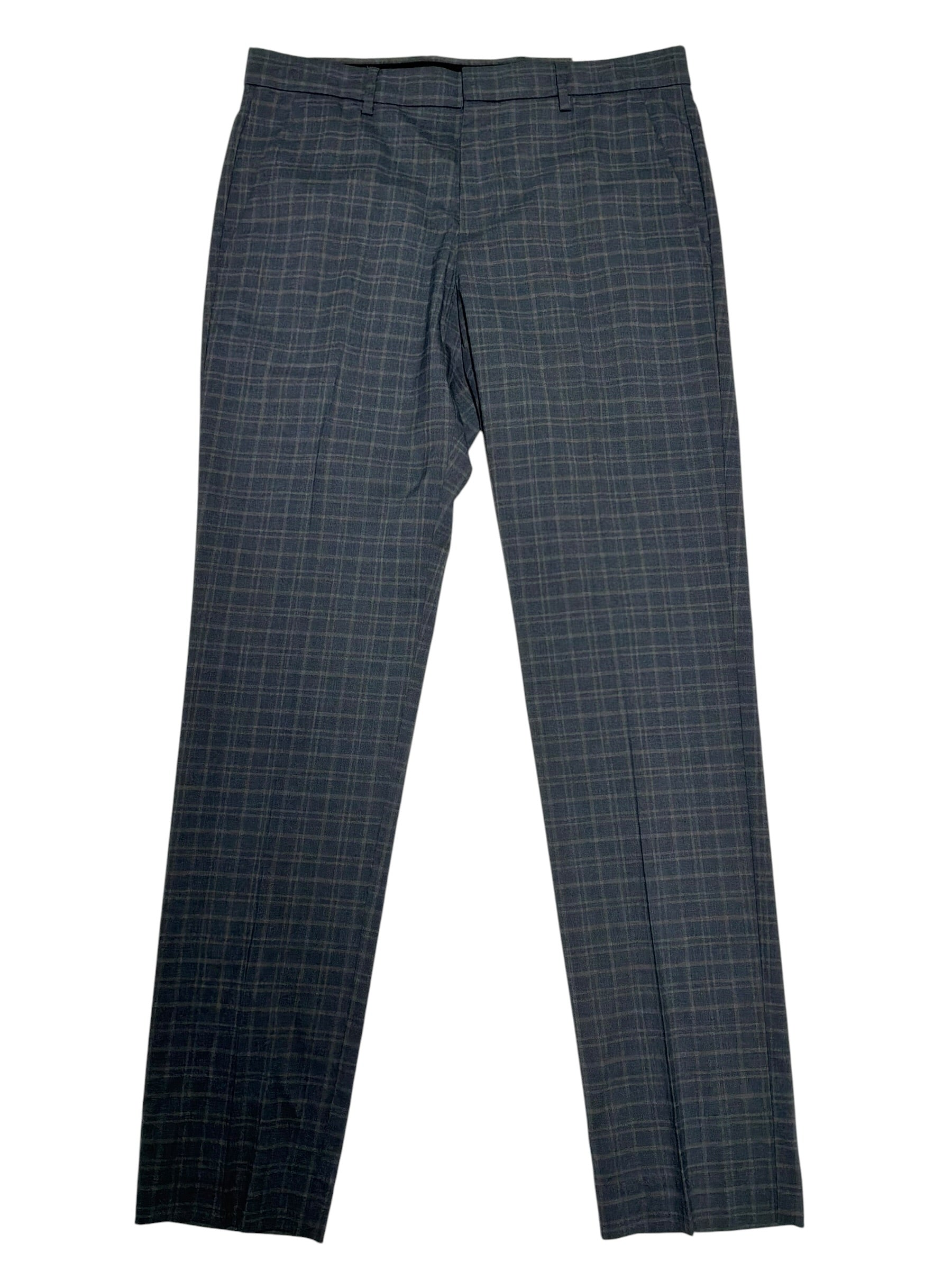 Perry Ellis Portfolio Mens Modern fit Dress Pants 32 / 32 Blue Plaid