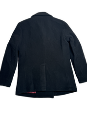 John Varvatos Mens Carlos Vintage Wool Slim Coat Peacoat EU 48 US 38 Black