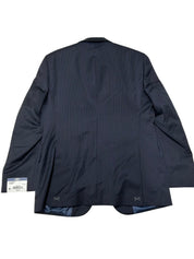 Hart Schaffner Marx Mens Classic fit Suit 42 L / 36 Waist Navy Blue Striped