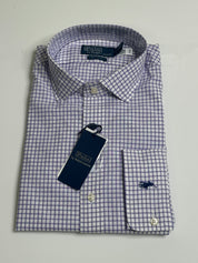 Polo Ralph Lauren Mens Custom Fit Checked Poplin Button Shirt Large Purple