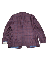 Hart Schaffner Marx Mens Regular fit Sport Coat Blazer 48 R Purple Plaid