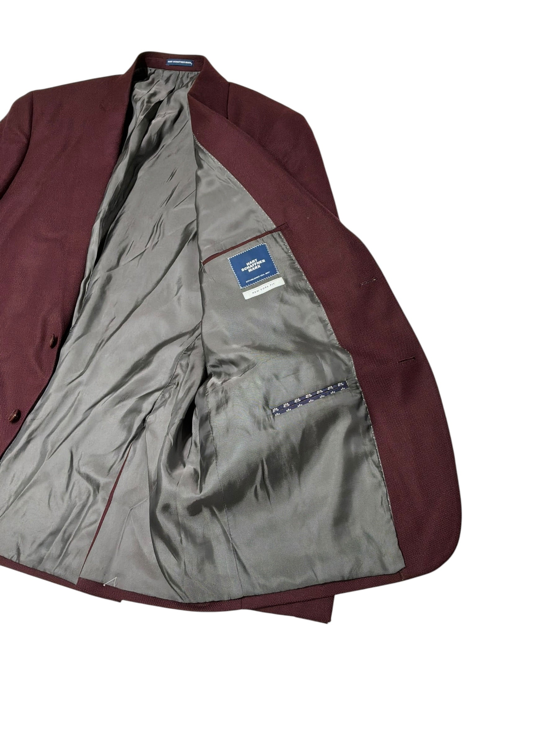 Hart Schaffner Marx Mens Regular fit Sport Coat Blazer 48 L Red Solid