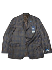 Hart Schaffner Marx Mens Regular fit Sport Coat Blazer 42 R Brown Blue Plaid