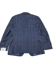 Hart Schaffner Marx Mens Regular fit Sport Coat Blazer 48 R Blue Brown Plaid