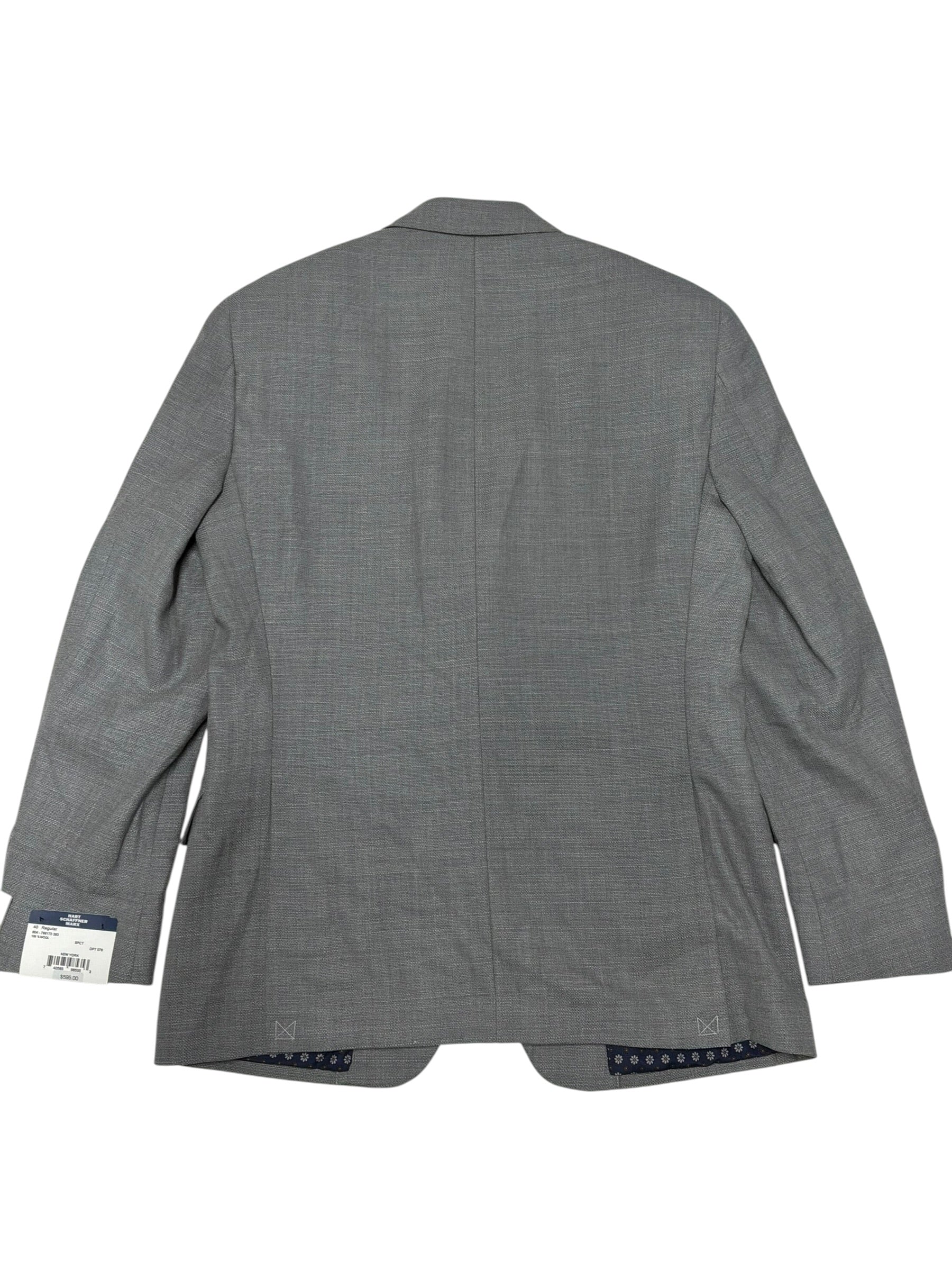 Hart Schaffner Marx Mens Regular fit Sport Coat Blazer 40 R Silver Gray Wool