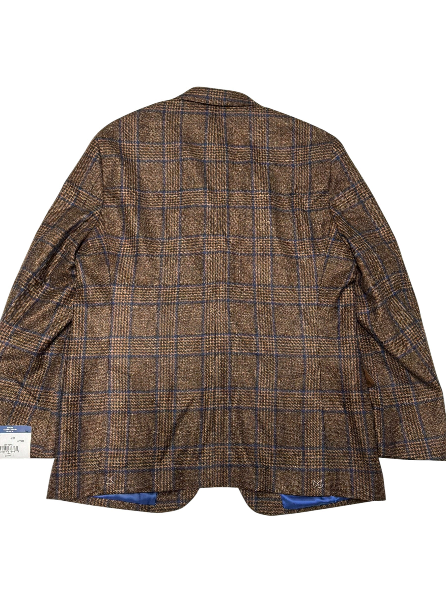 Hart Schaffner Marx Mens Regular fit Sport Coat Blazer 44 R Brown Plaid