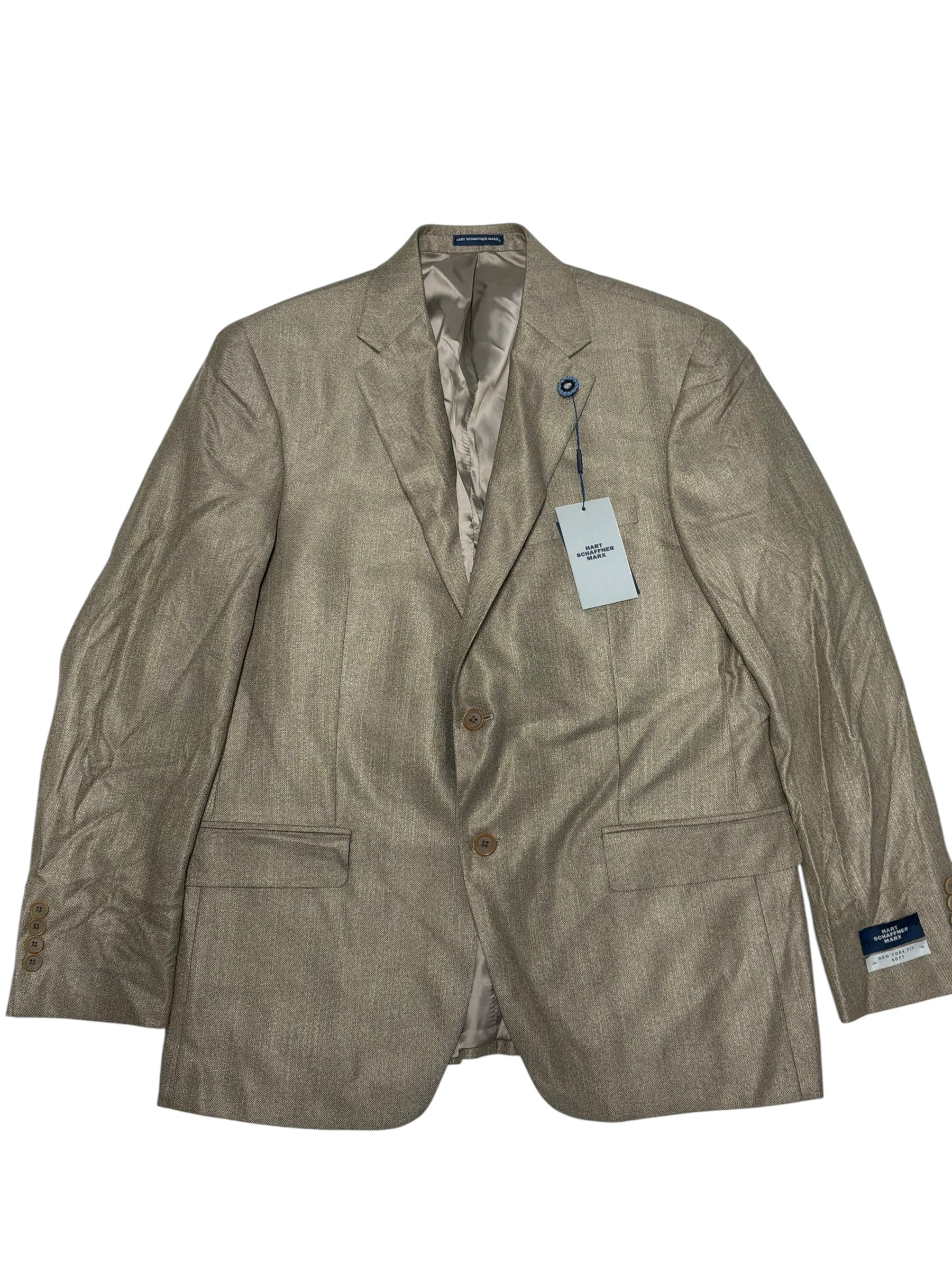 Hart Schaffner Marx Mens Regular fit Sport Coat Blazer 44 L Tan Pure Bamboo
