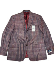 Hart Schaffner Marx Mens Regular fit Sport Coat Blazer 44 R Pink Plaid Bamboo