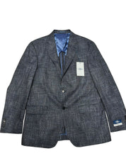 Hart Schaffner Marx New York Crosshatch Regular Fit Sport Coat 40 R Dark Wool
