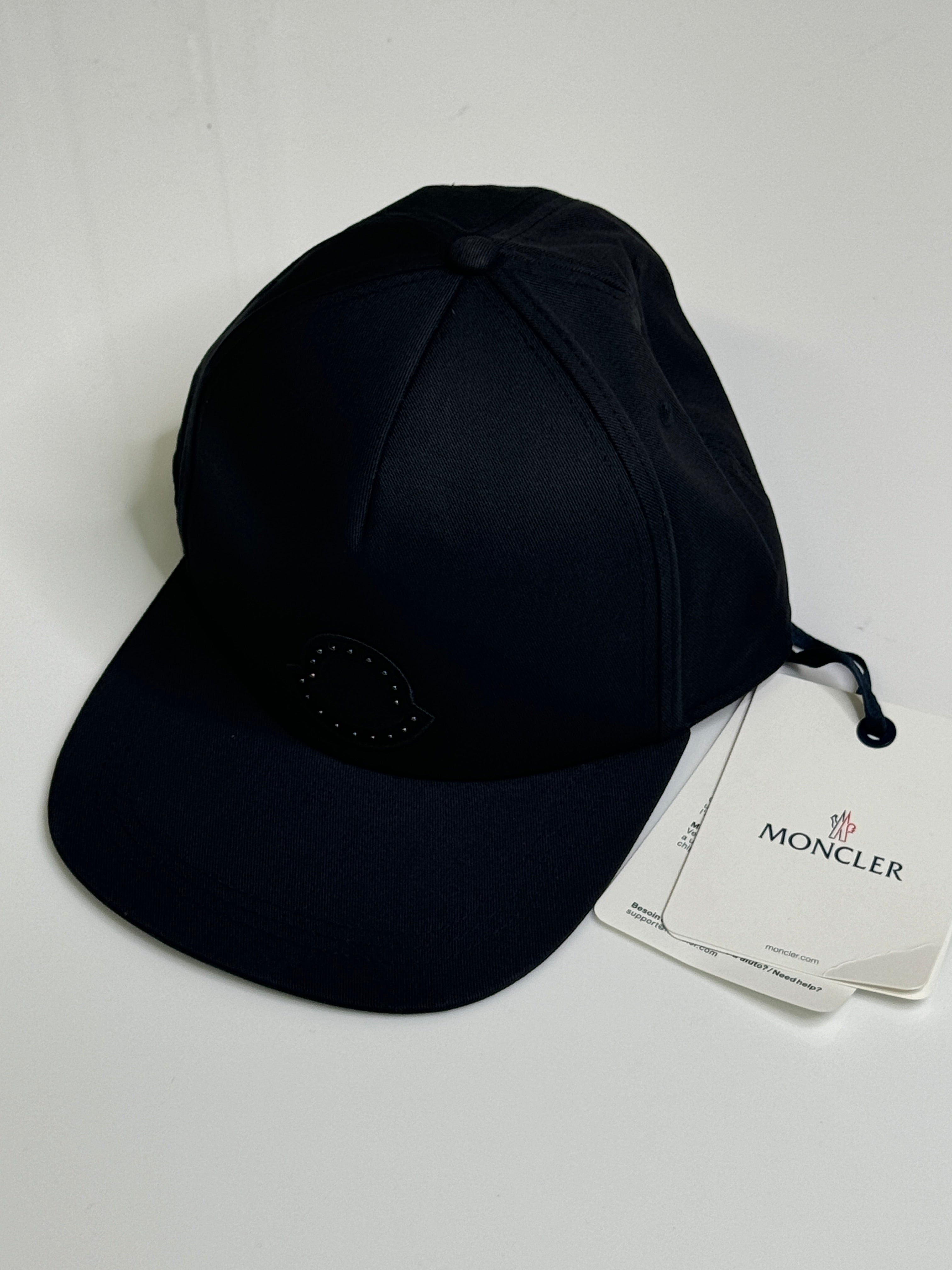 Moncler Studded Baseball Cap Hat Black Adjustable