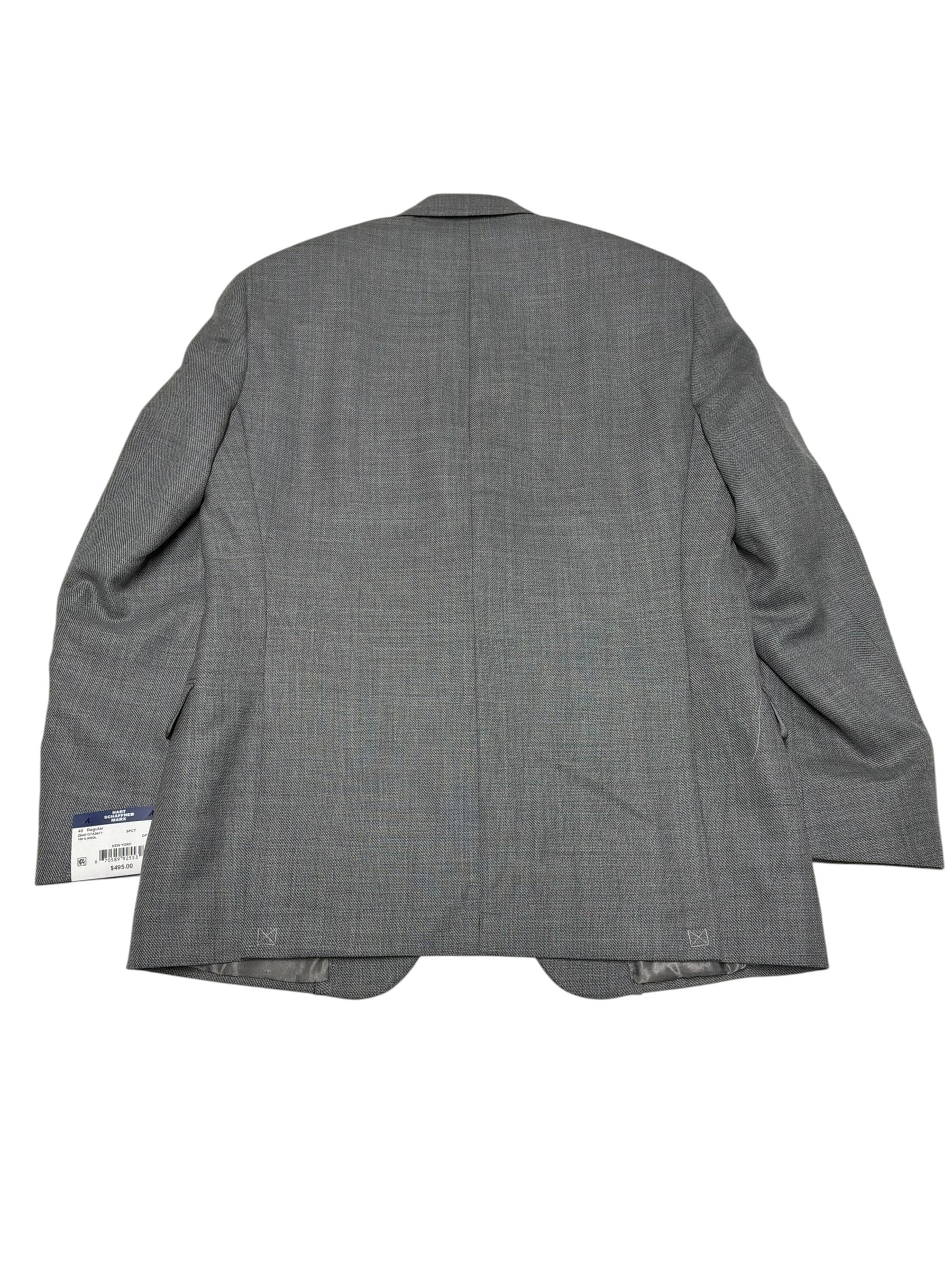 Hart Schaffner Marx Mens Regular fit Sport Coat Blazer 40 R Light Grey Wool