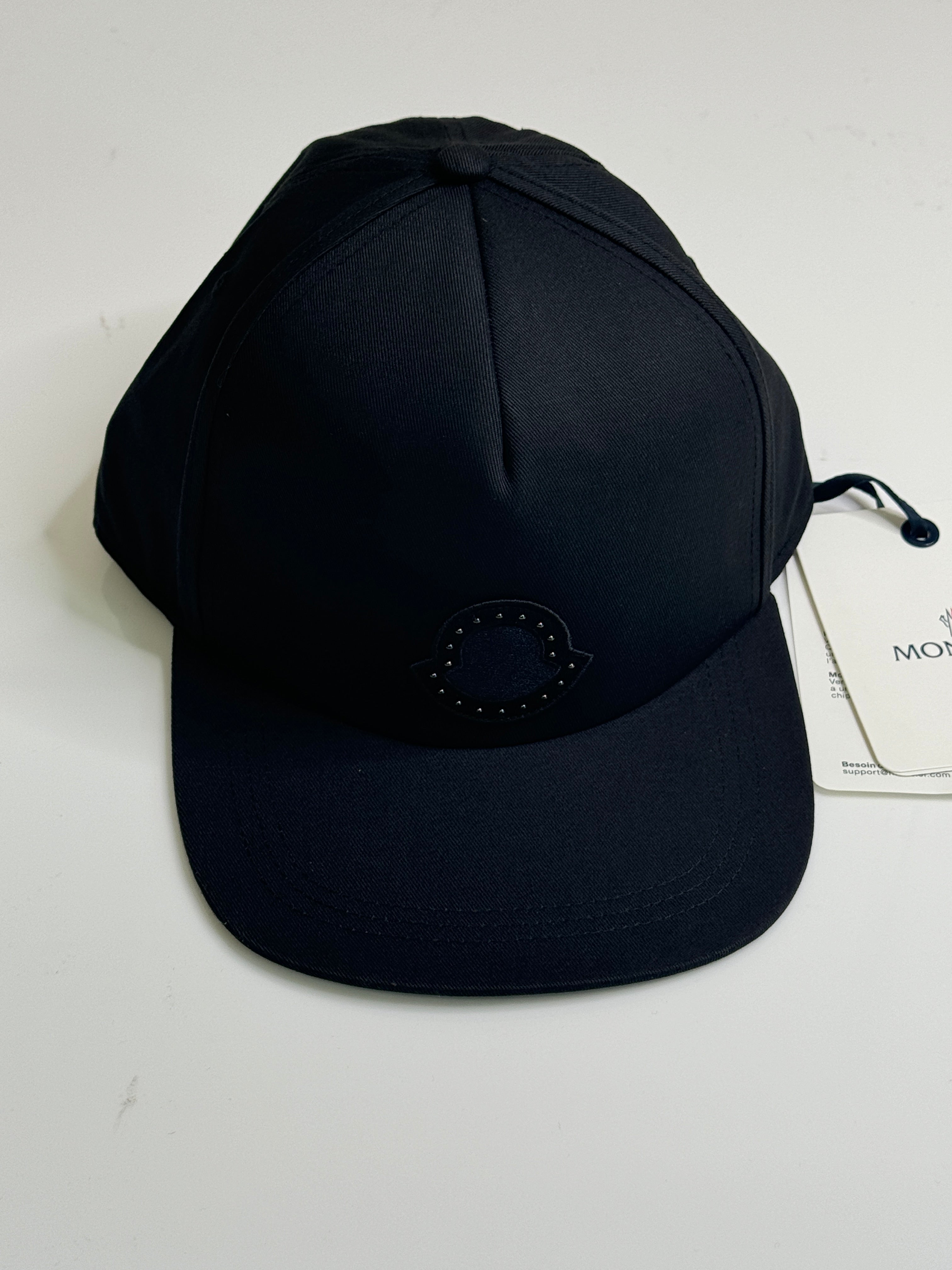 Moncler Studded Baseball Cap Hat Black Adjustable