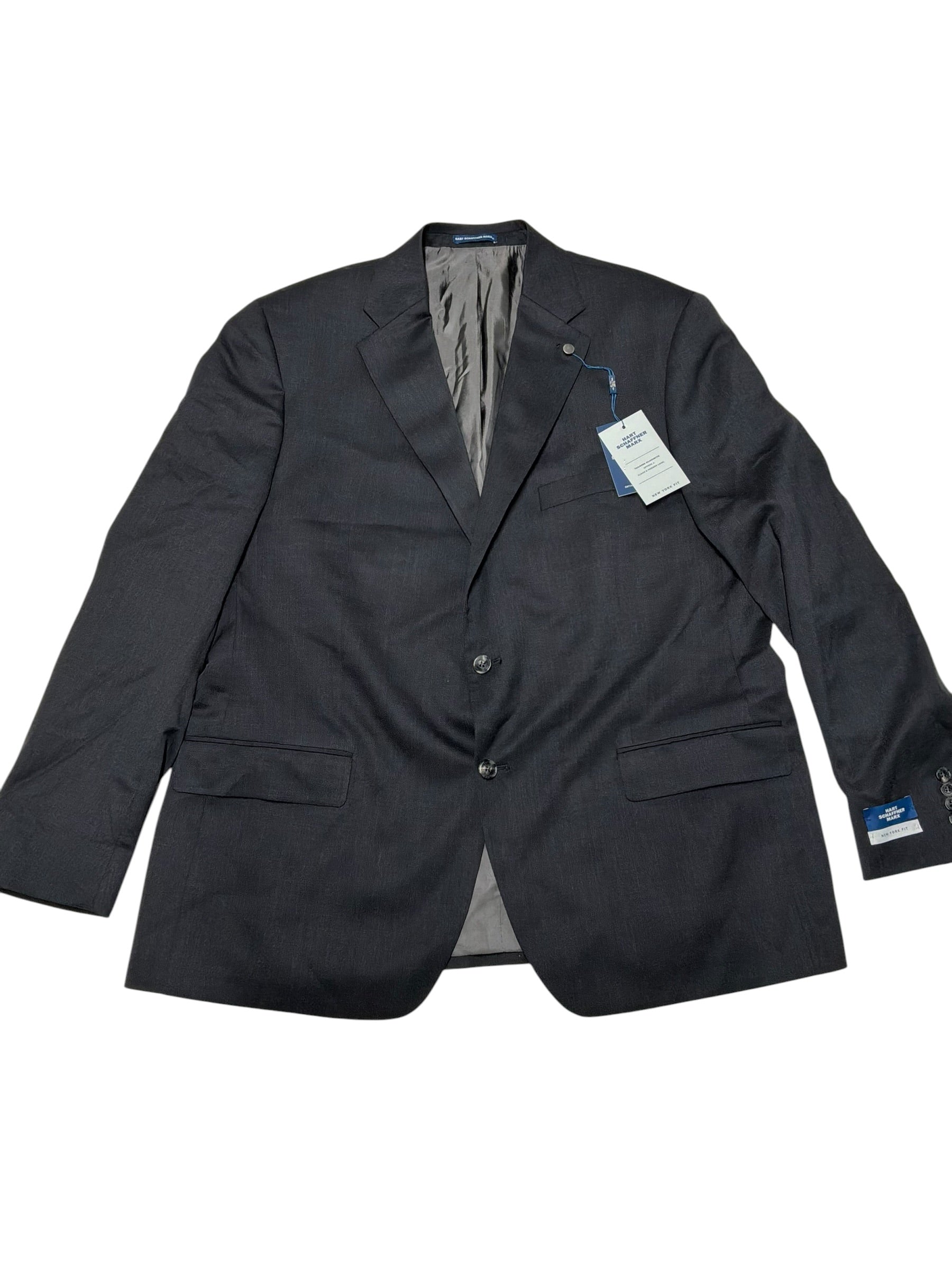 Hart Schaffner Marx Mens Regular fit 2 Piece Suit 48 R / 43 Waist Charcoal Gray