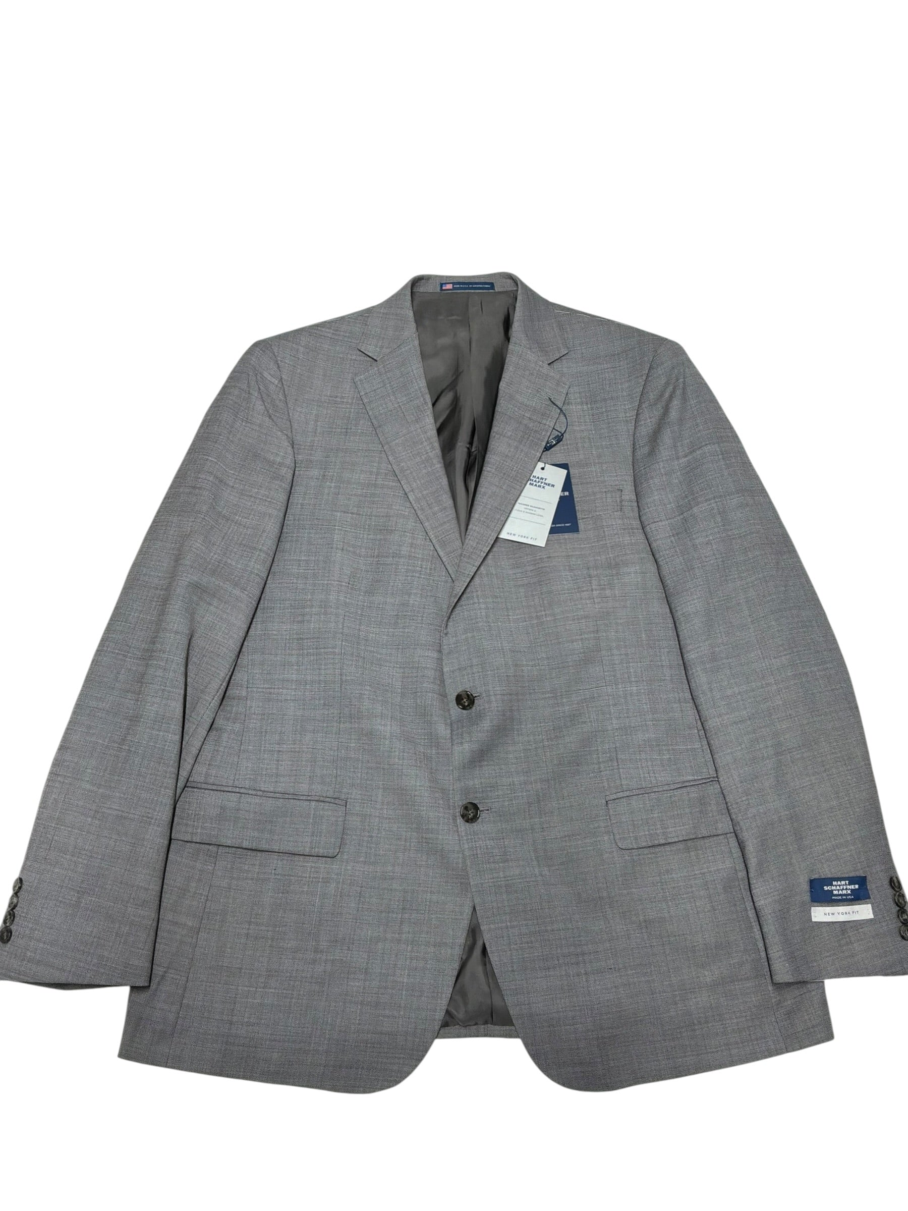 Hart Schaffner Marx Mens Regular fit Suit Jacket Blazer 46 L Light Grey Solid