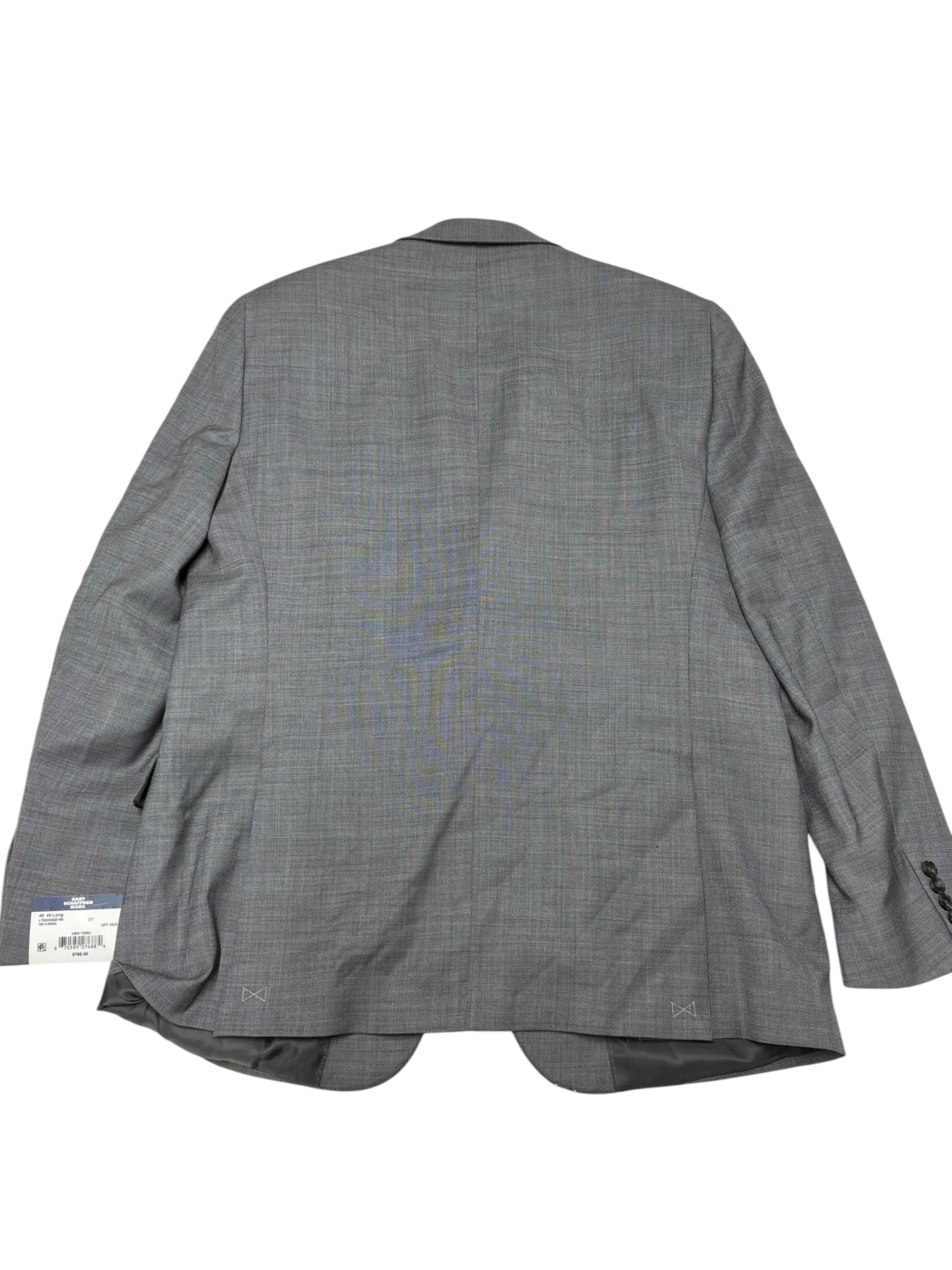 Hart Schaffner Marx Mens Regular fit Suit Jacket Blazer 46 L Light Grey Solid