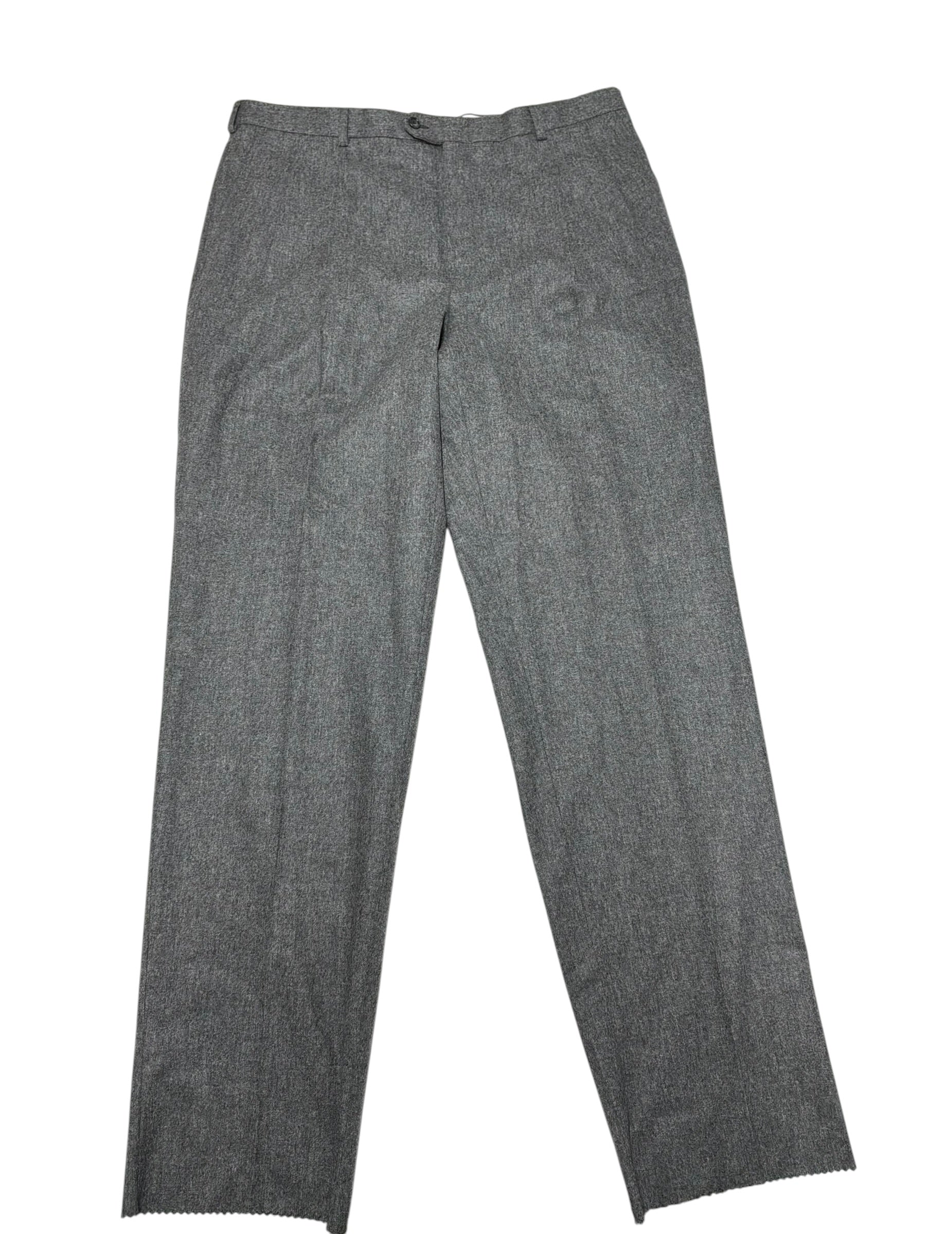 Hickey Freeman Mens Regular fit 2 Piece Flannel Suit 44 R / 38 Waist Grey Wool