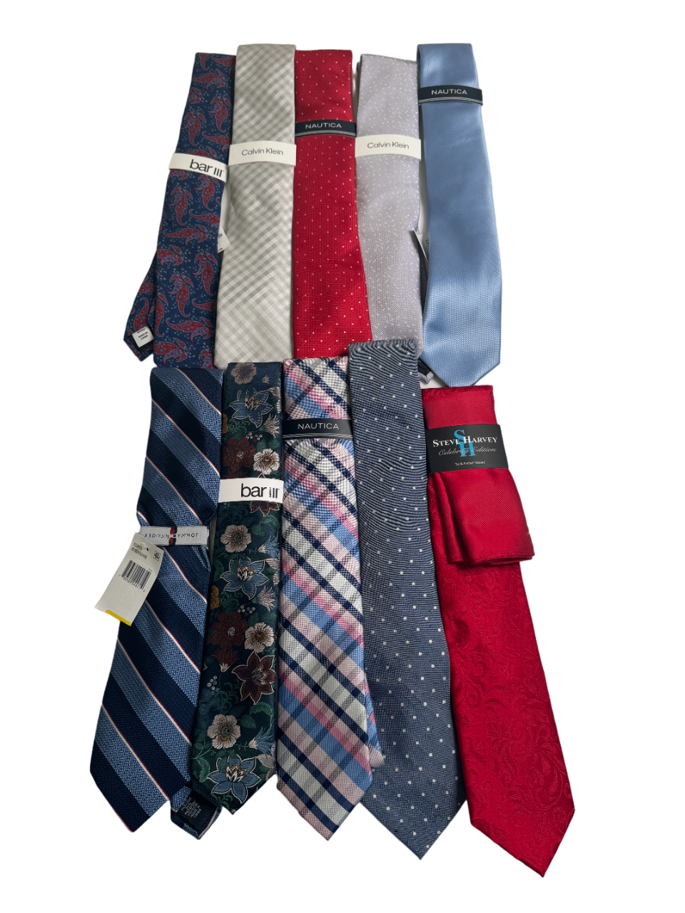 NEW Lot of 10 Mens Ties Neckties Bar iii Calvin Klein Nautica Blue Red