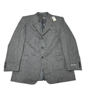 Hickey Freeman Mens Regular fit 2 Piece Flannel Suit 44 R / 38 Waist Grey Wool