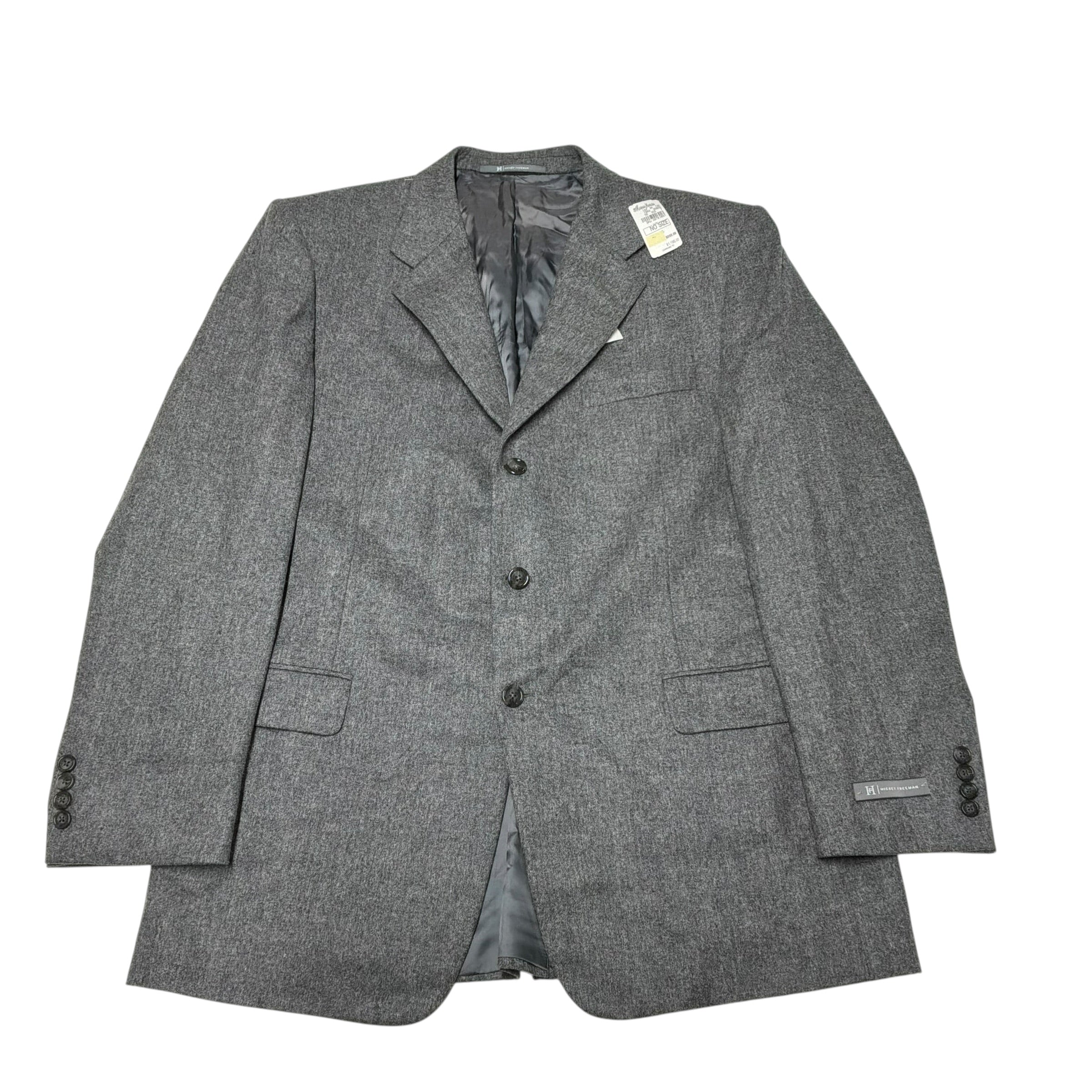 Hickey Freeman Mens Regular fit 2 Piece Flannel Suit 44 R / 38 Waist Grey Wool