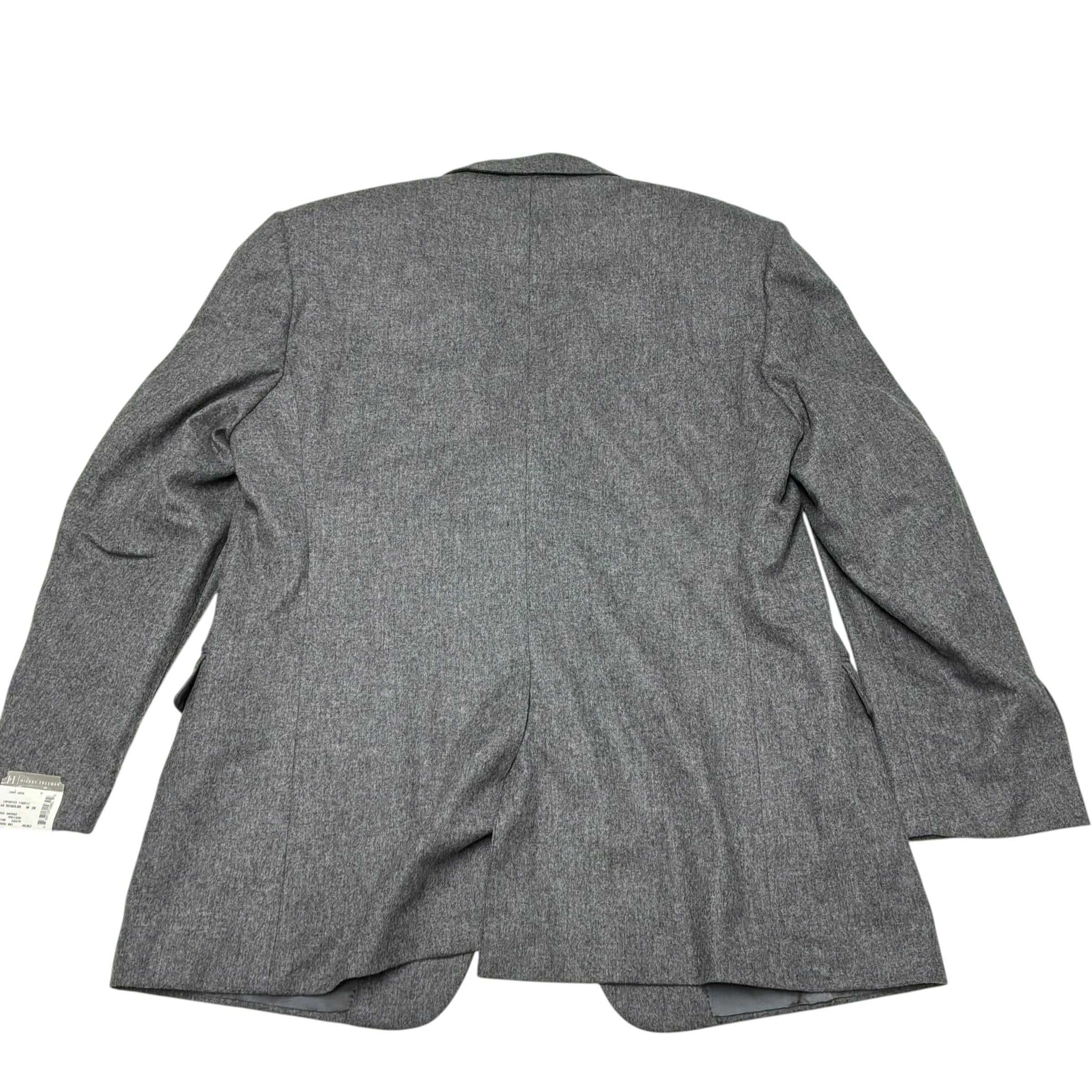 Hickey Freeman Mens Regular fit 2 Piece Flannel Suit 44 R / 38 Waist Grey Wool