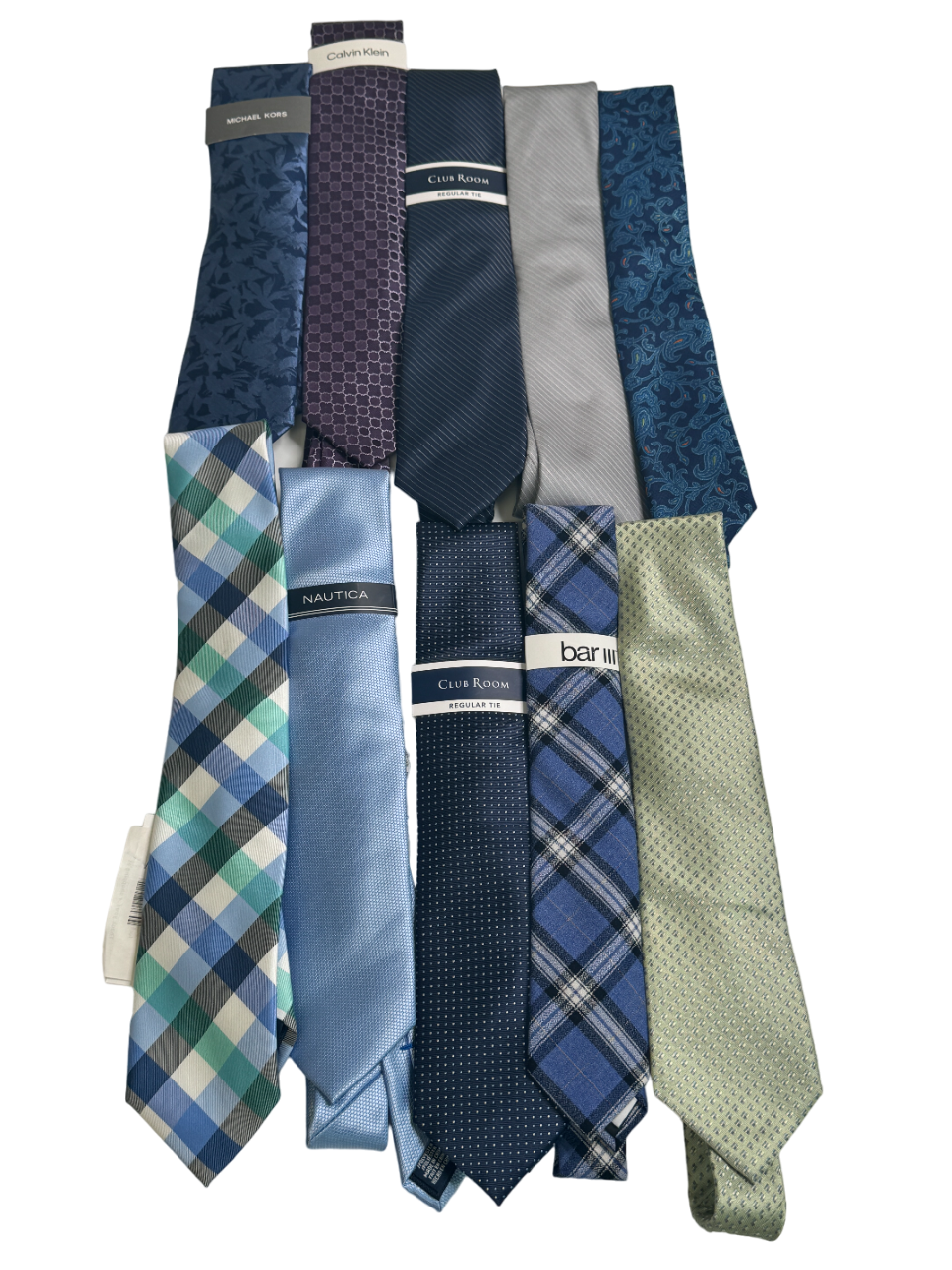 NEW Lot of 10 Mens Ties Neckties Calvin Klein Nautica Bar iii Red Blue Purple